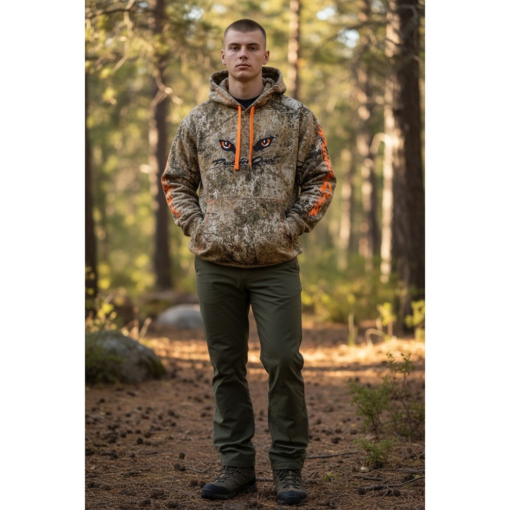 Predator Quest Camo Hoodie Mens S/P Cabelas‎ Orange Eyes Realtree Hunting